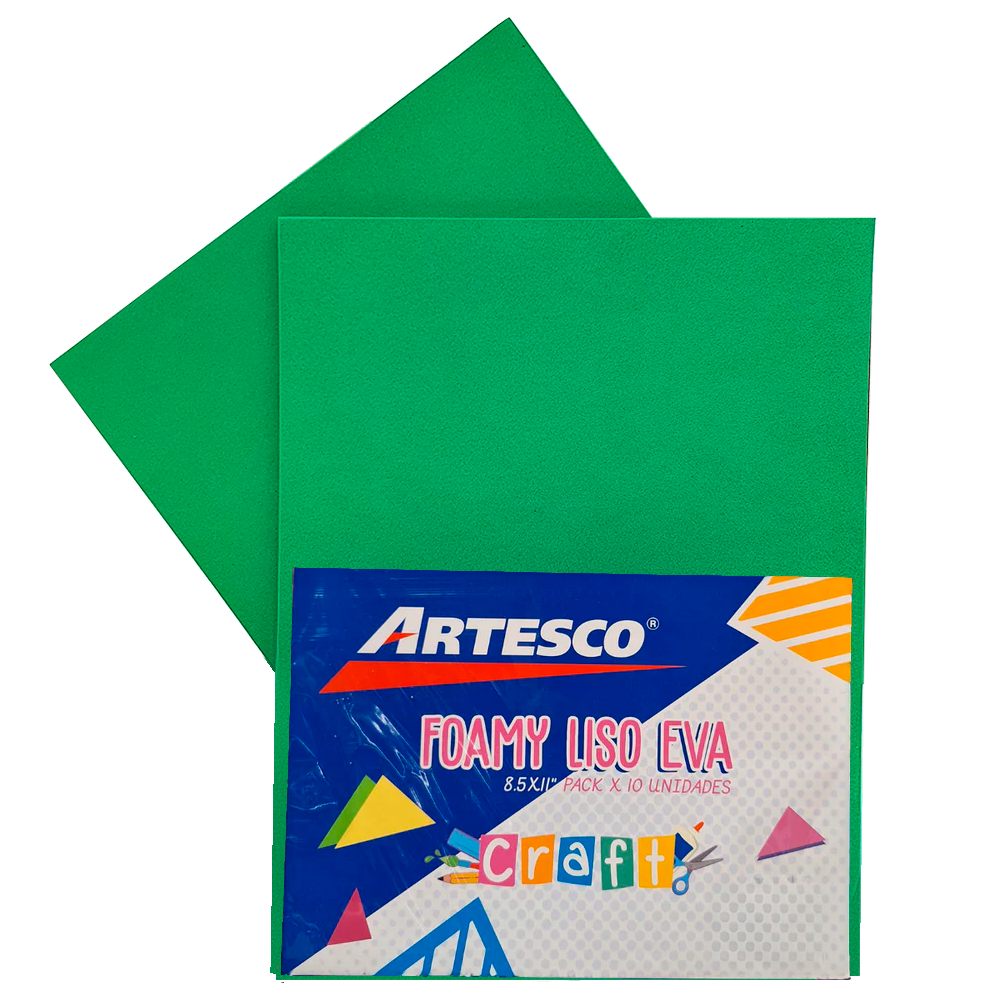 FOAMY ARTESCO LISO EVA (8.5 X 11) VERDE O