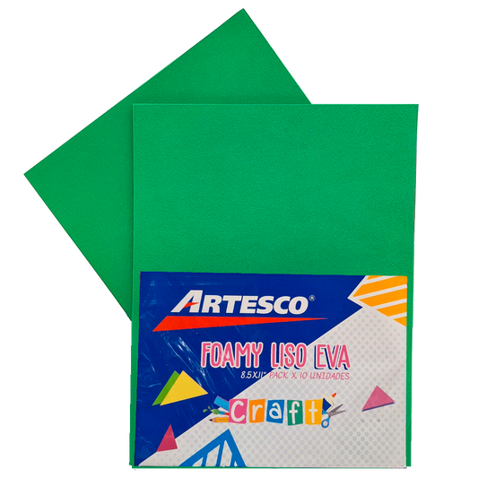 FOAMY ARTESCO LISO EVA (8.5 X 11) VERDE O