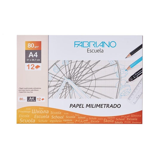 LIBRETAS PAPEL MILIMETRICO (8.3 X 11.7)A4 12H 80Grs