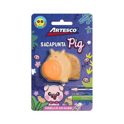 SACAPUNTAS DOBLE  PIG X1 BLISTER