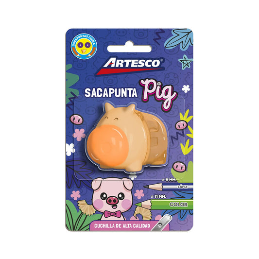 SACAPUNTAS DOBLE  PIG X1 BLISTER