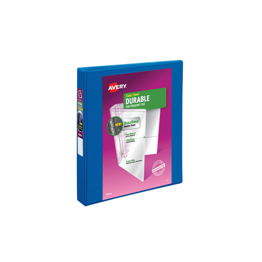 CARPETAS 1" C/PLASTICO FRONTAL AZUL