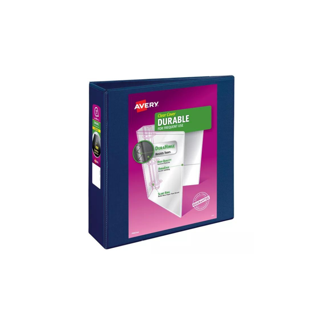 CARPETAS 3" C/PLASTICO FRONTAL AZUL