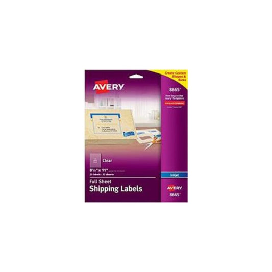 ETIQUETAS P/PRINTER INK JET (8.5 X 11) CLEAR 25/1 UNIDAD 1