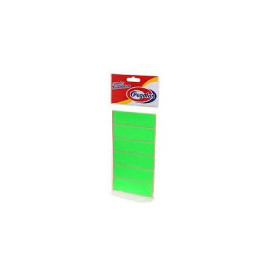 ETIQUETAS (1 X 3) FLUO VERDE 100/1 (23.5x76mm) PAQ. 18