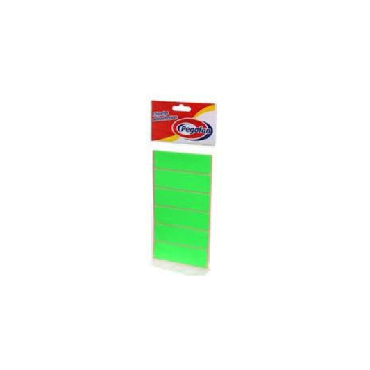 ETIQUETAS (1 X 3) FLUO VERDE 100/1 (23.5x76mm) PAQ. 18