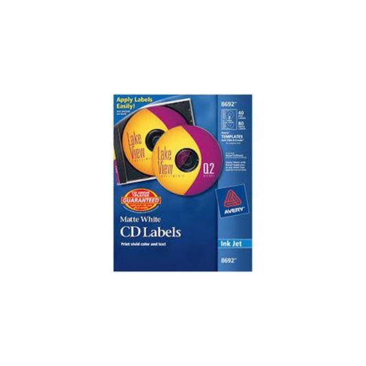 ETIQUETAS P/INKJET P/CD O DVD 40L UNIDAD 1