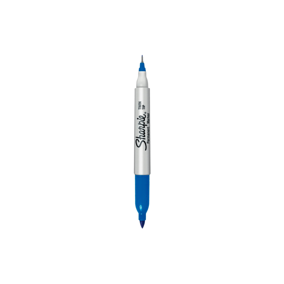 FELPAS PERMANENTE SHARPIE TWIN TIP AZUL PAQ. 12