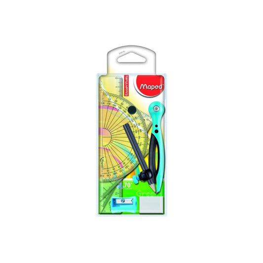 JUEGO GEOMETRICO C/COMPAS ESSENTIALS 8pzs BL PAQ. 12