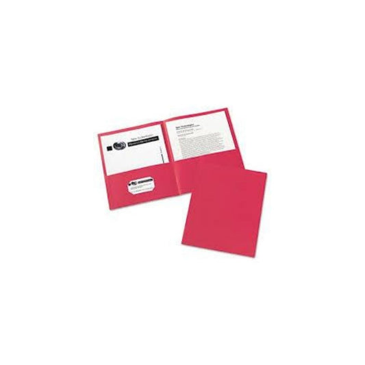 FOLDERS C/BOLSILLO ROJO PAQ. 25