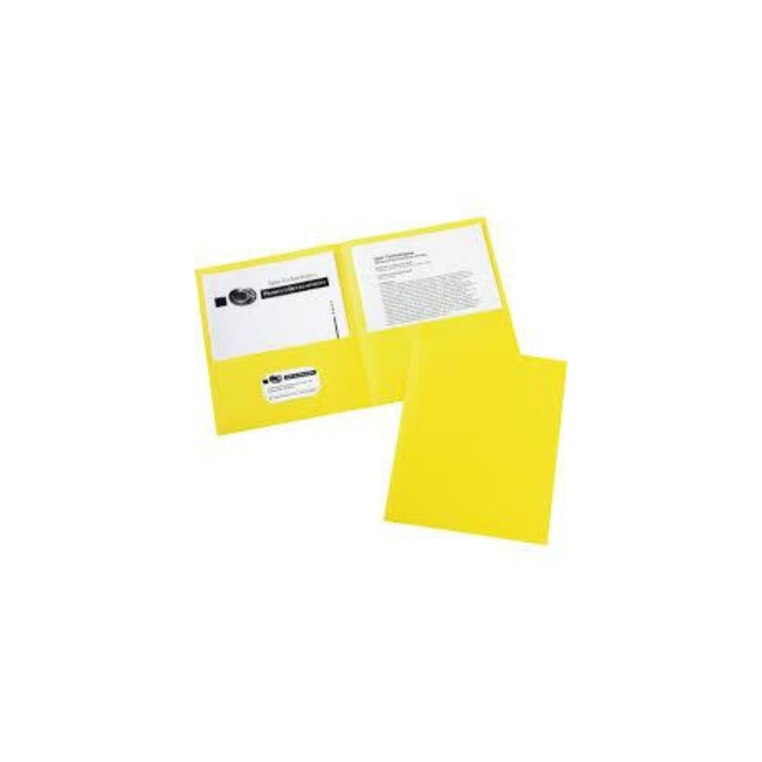 FOLDERS C/BOLSILLO AMARILLO PAQ. 25