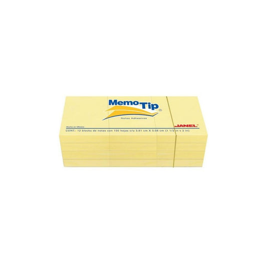 NOTAS ADHESIVAS (1.5 X 2) 12/1 AMARILLO #53 CUBO UNIDAD 1