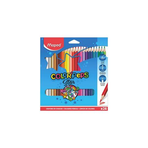 JUEGO LAPICES COLORES COLOR PEPS STAR 24/1 LARGO PAQ. 12