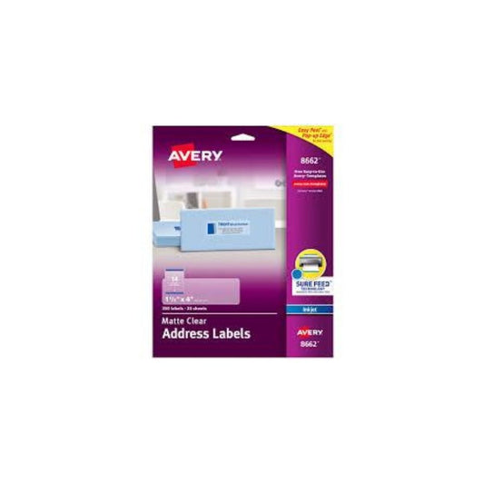 ETIQUETAS P/INKJET (1-1/3 X 4) CLEAR 350/1 UNIDAD 1
