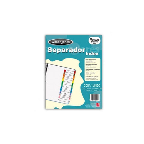 SEPARADOR P/CARPETAS MENSUAL (00511) UNIDAD 1