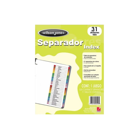 SEPARADOR NUMERICO 1-31 (00509) UNIDAD 1