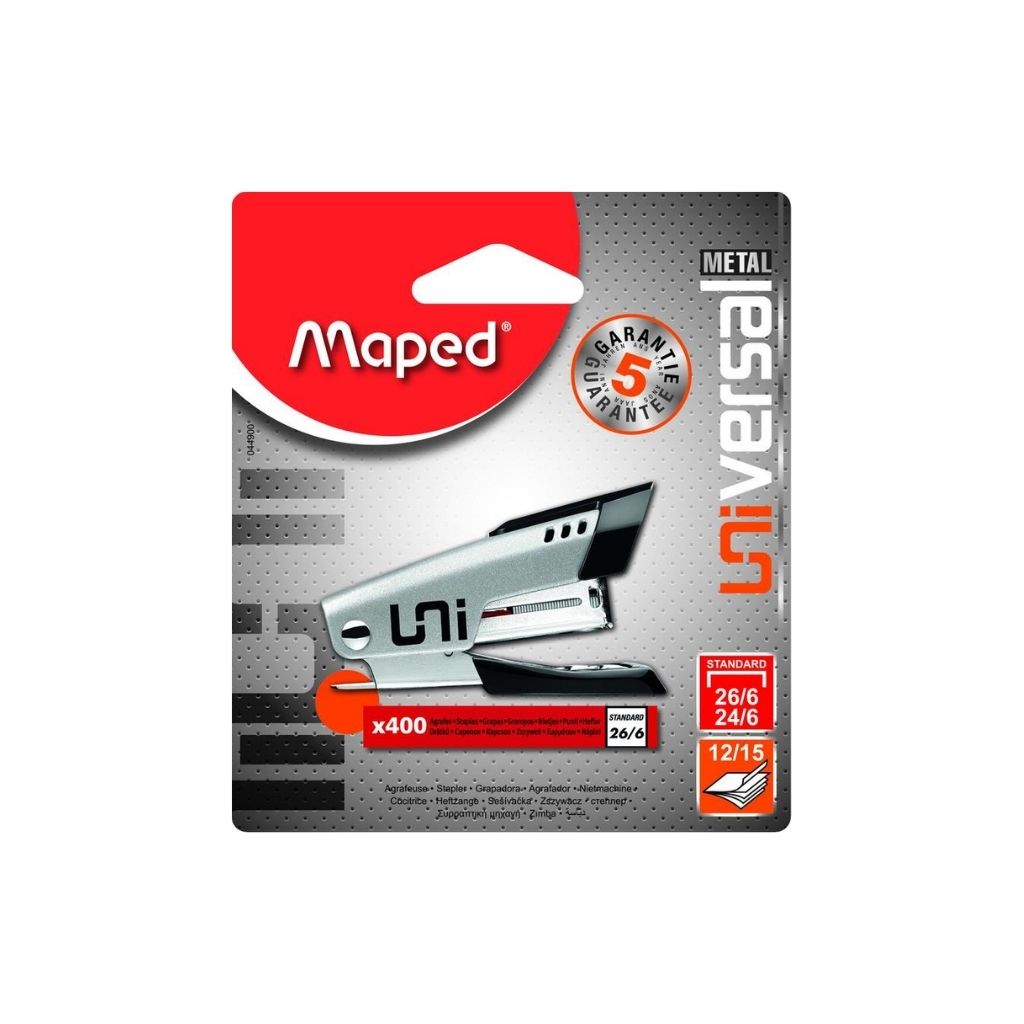 GRAPADORA UNIVERSAL MINI C/GRAPAS EN BLISTER PAQ. 24