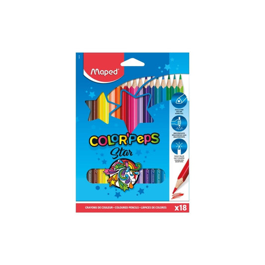 JUEGO LAPICES COLORES COLOR PEPS STAR 18/1 BL PAQ. 12