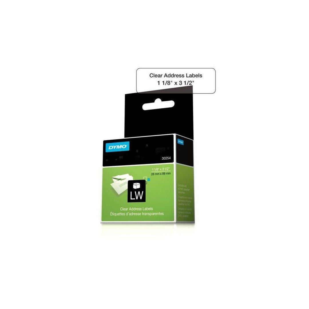 ETIQUETAS P/DIRECCIONES CLEAR P/PRINTER LABELWRITER (1-1/8 X 3-1/2) 130/1 UNIDAD 1