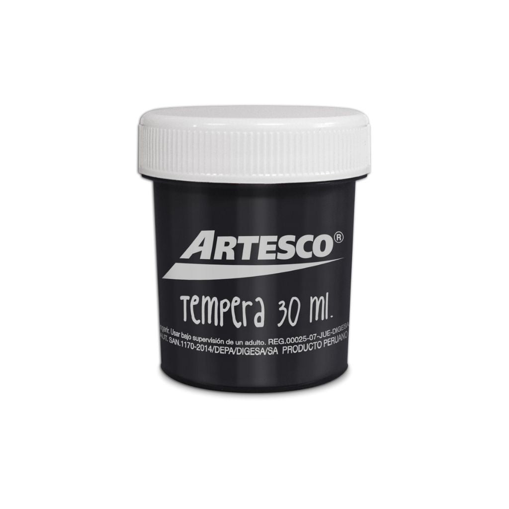 TEMPERA  30 ML NEGRA PAQ. 30