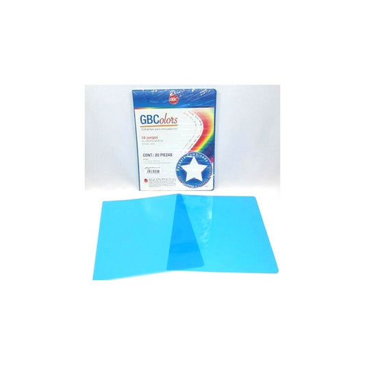 CUBIERTAS PLASTICAS LISA 25 PAR CARTA AZUL MEDIO GBPLAK UNIDAD 1
