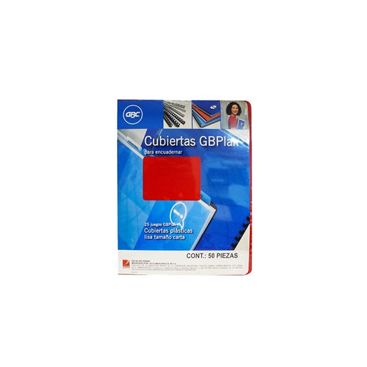 CUBIERTAS PLASTICAS LISA 25 PAR CARTA ROJO OPACA GBPLAK UNIDAD 1