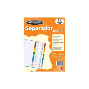 SEPARADOR P/CARPETAS 12 TAB (00507) UNIDAD 1