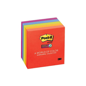 POST-IT (3 x 3) SUPER ADHESIVO COLORES NEON 5/1 PAQ. 12