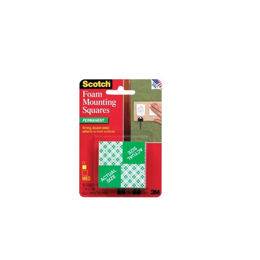 CINTAS PEGANTE DOBLE CARA EN CUADROS (1 X 1)  BL PAQ. 6