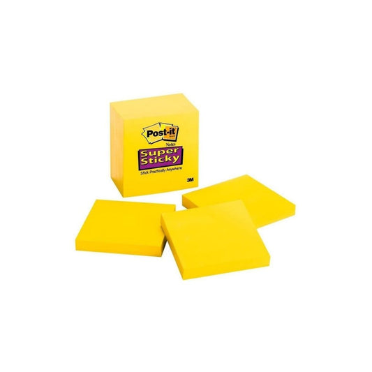 POST-IT (3 X 3) SUPER STICKY AMARILLO CUBO PAQ. 24