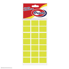 ETIQUETAS (1 X 3/4) fluo AMARILLA 100/1(19x25mm) PAQ. 12