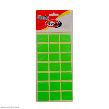 ETIQUETAS (1 X 3/4) fluo VERDE 100/1(19x25mm) PAQ. 12