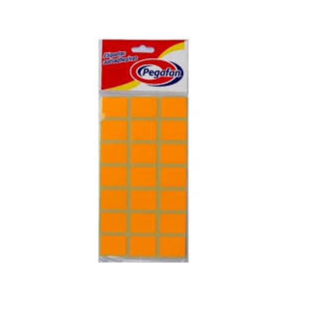 ETIQUETAS (1 X 3/4) fluo NARANJA 100/1(19x25mm) PAQ. 12