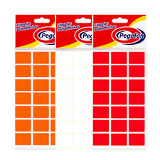 ETIQUETAS (1 X 3/4) fluo ROJO 100/1(19x25mm) PAQ. 12