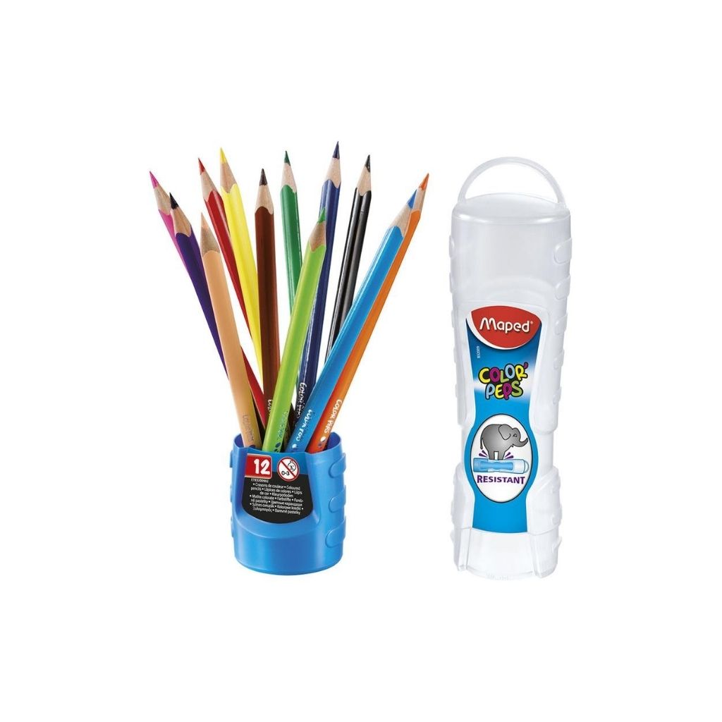 JUEGO LAPICES COLORES COLOR PEPS C/PORTALAPIZ 12/1 BL PAQ. 12