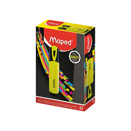 RESALTADOR FLUO PEPS   AMARILLO PAQ. 12