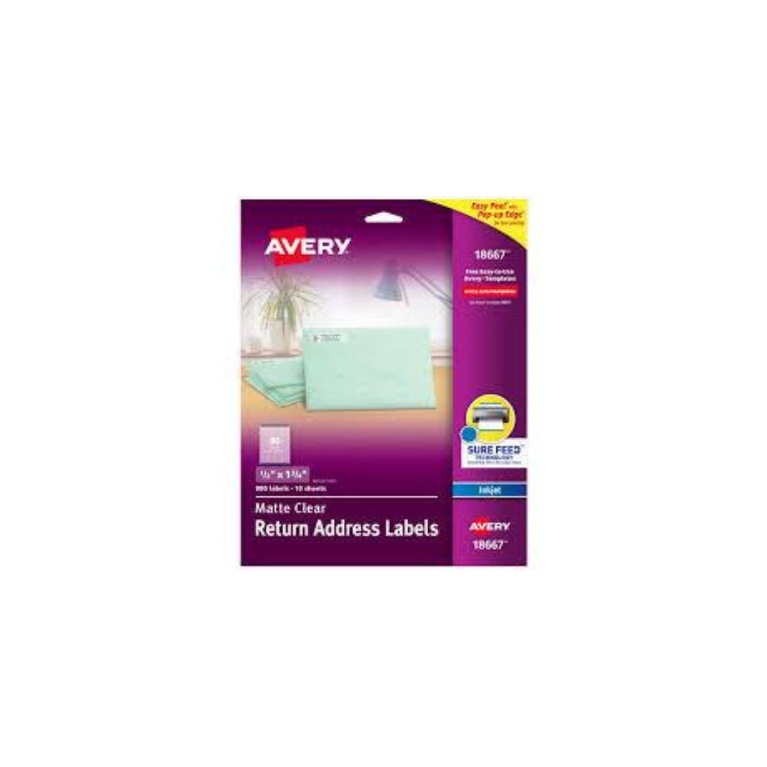 ETIQUETAS P/INKJET (1/2 X 1-3/4 ) CLEAR  800L UNIDAD 1