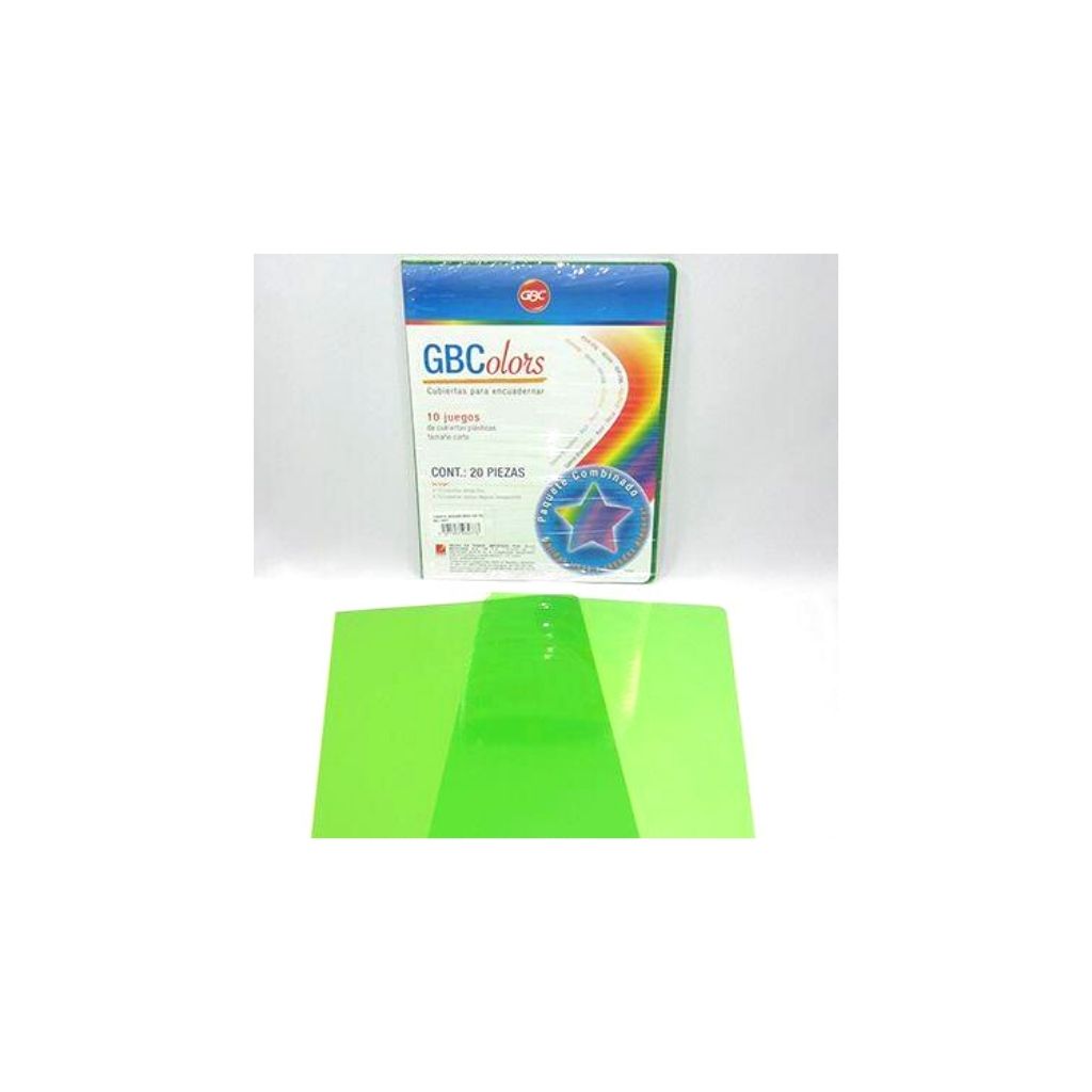 CUBIERTAS PLASTICAS 10 PAR VERDE GBCOLORS UNIDAD 1