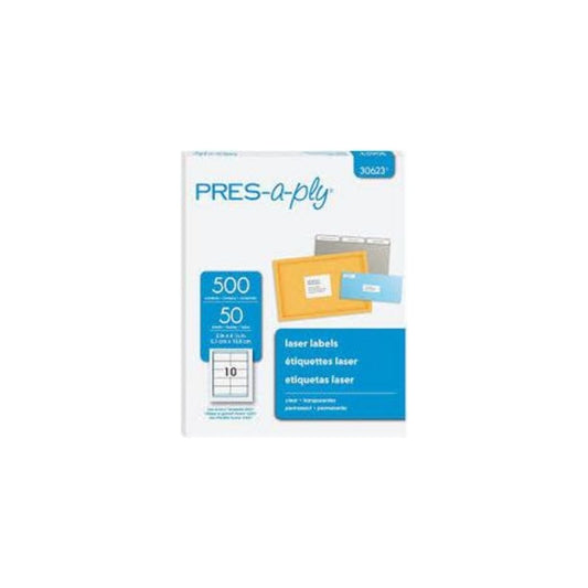 ETIQUETAS P/PRINTER (2 X 4-1/4) CLEAR  50H PRES-APLAY UNIDAD 1