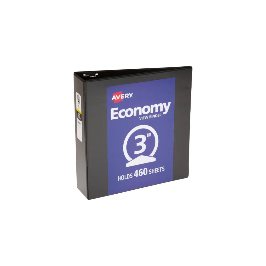 CARPETAS 3" C/PLASTICO FRONTAL NEGRA