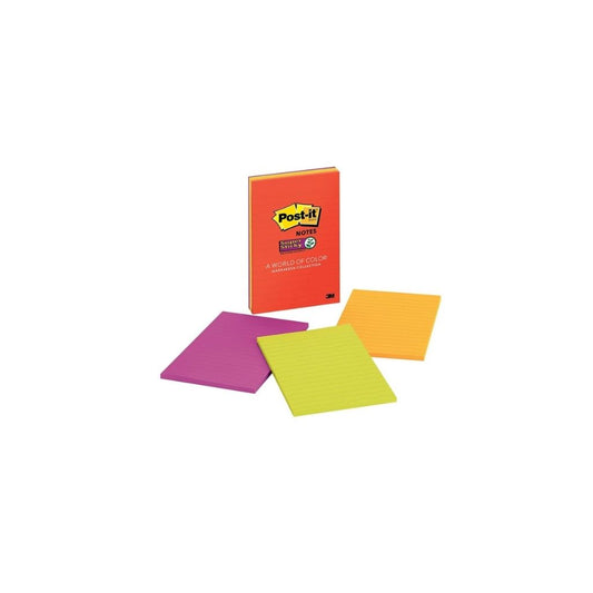 POST-IT (4 X 6) C/LINEAS 4/1 SURTIDOS SUPER ADHESIVO PAQ. 4