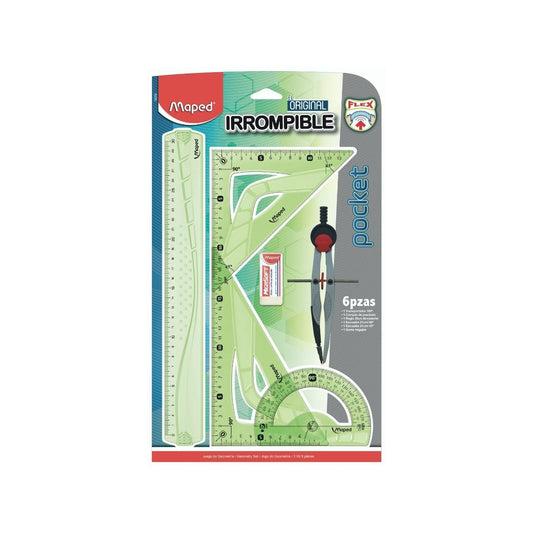 JUEGO GEOMETRICO 12"/30cm  EL ORIGINAL (Inrrompible) BL PAQ. 12