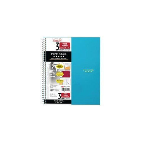 CUADERNO 3 DIV. FIVE STAR (10.5 x 8) FASHION PAQ. 6