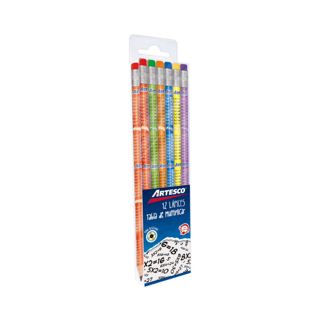 LAPICES 2B C/TABLA DE MULTIPLICAR 12/1 PAQ. 12
