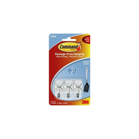 GANCHOS DE PARED PEQ. 3/1 CLEAR (1/2 lib) PAQ. 6