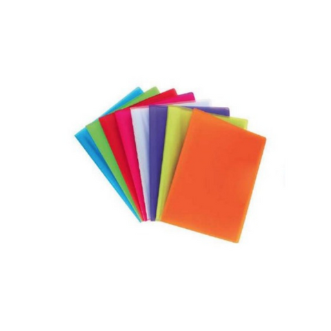 CUBIERTA PLASTICA LISA TRANSP. FROSED ROJA 25par UNIDAD 1