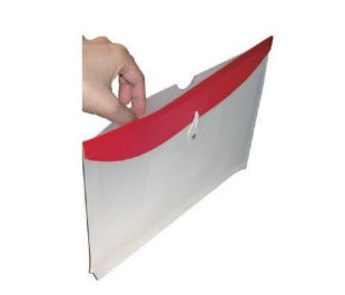 SOBRES PLASTICO C/ELASTICO Y BOLSILLO C/TAPA ROJO PAQ. 40