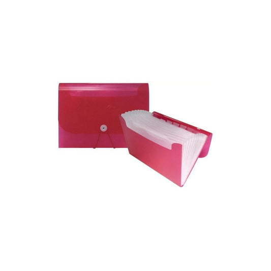 FOLDERS ACORDEON PLAST.(10X12) 6 DIV. C/ELASTICO ROJO PAQ. 6