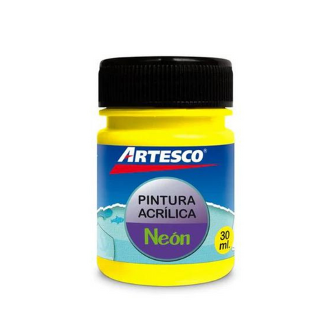 PINTURA ACRILICA MATE NEON 30ML  AMARILLO PAQ. 12