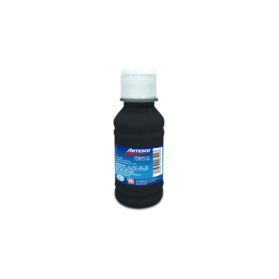 TEMPERA 100 ML NEGRO PAQ. 4